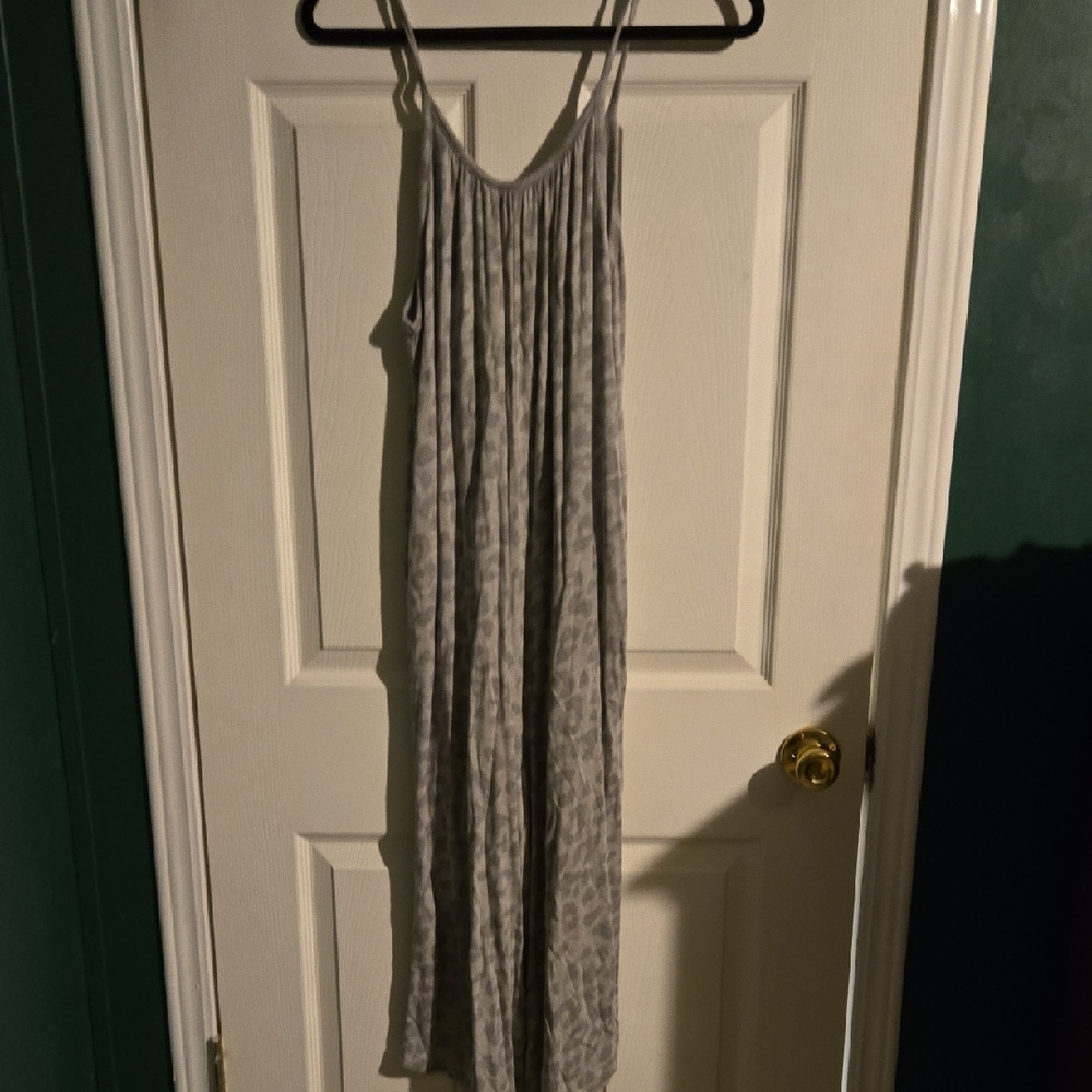 Antistar Gray Cheetah Print Ankle Length Jumpsuit Size M